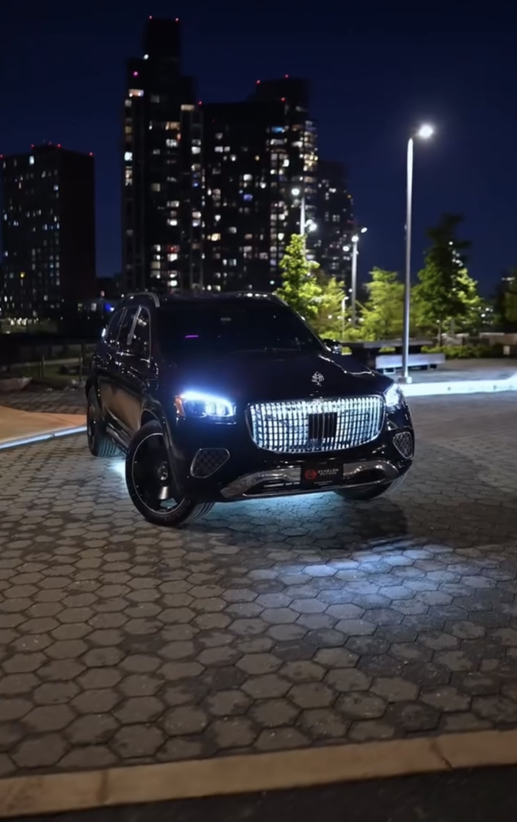 Mercedes-Maybach GLS with chrome delete and underglow